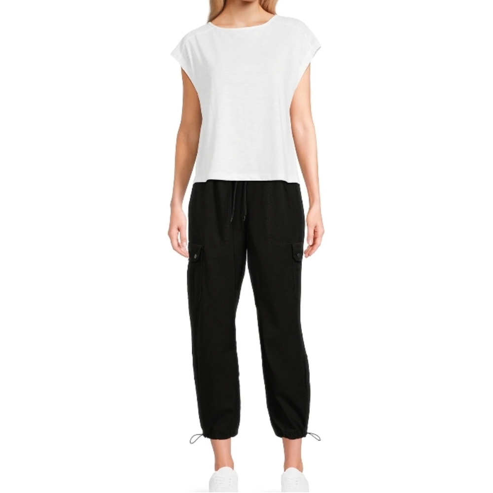 Time and Tru Black Cargo Jogger Pants - Picture 2 of 2